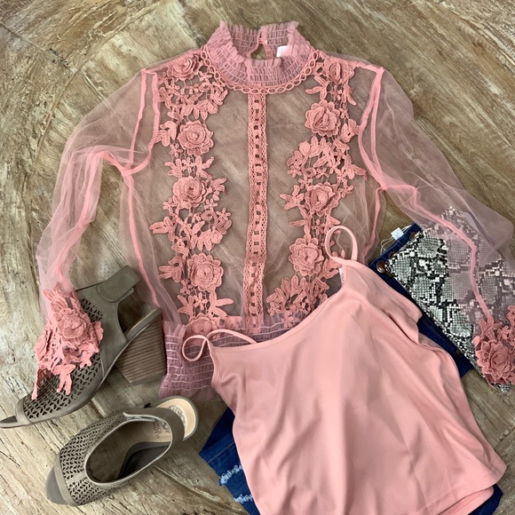 Pink 3D Floral Top - Picture 8 of 8